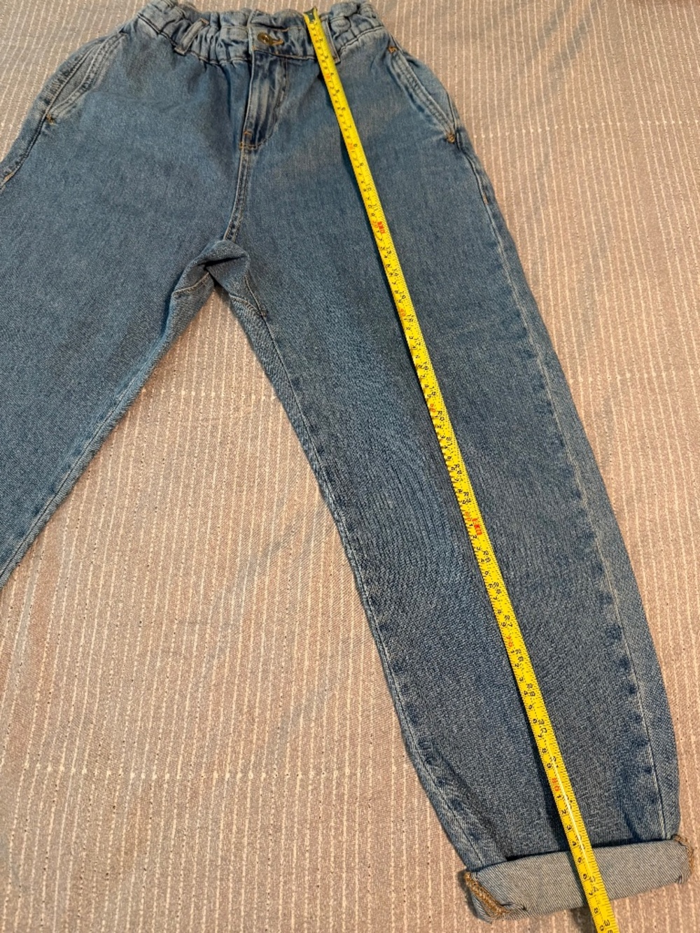 ZARA Paperbag High Waist Relaxed Fit Jeans - Size 0 - Picture 4 of 8